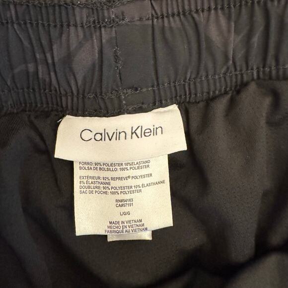 Calvin Klein Black Swim Shorts Allover Monogram Logo Large - Picture 5 of 13